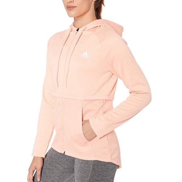 Adidas Team Issue Full Zip Hoodie Small | New Without Tags | Glow Pink/White - Picture 11 of 11